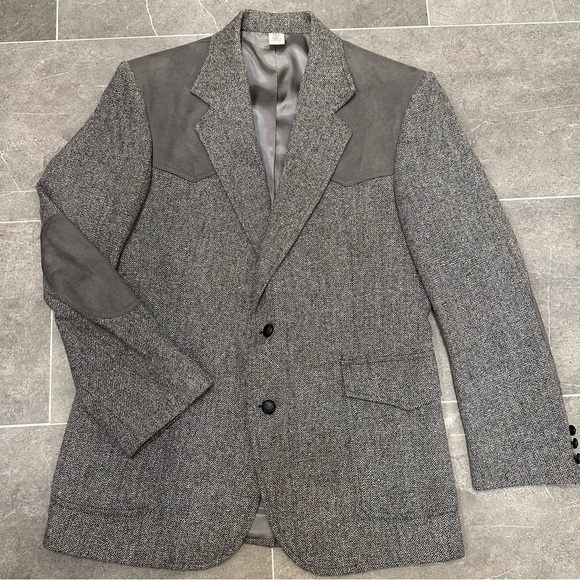 Pendleton gray wool sport coat blazer jacket button up suit formal - Picture 6 of 13